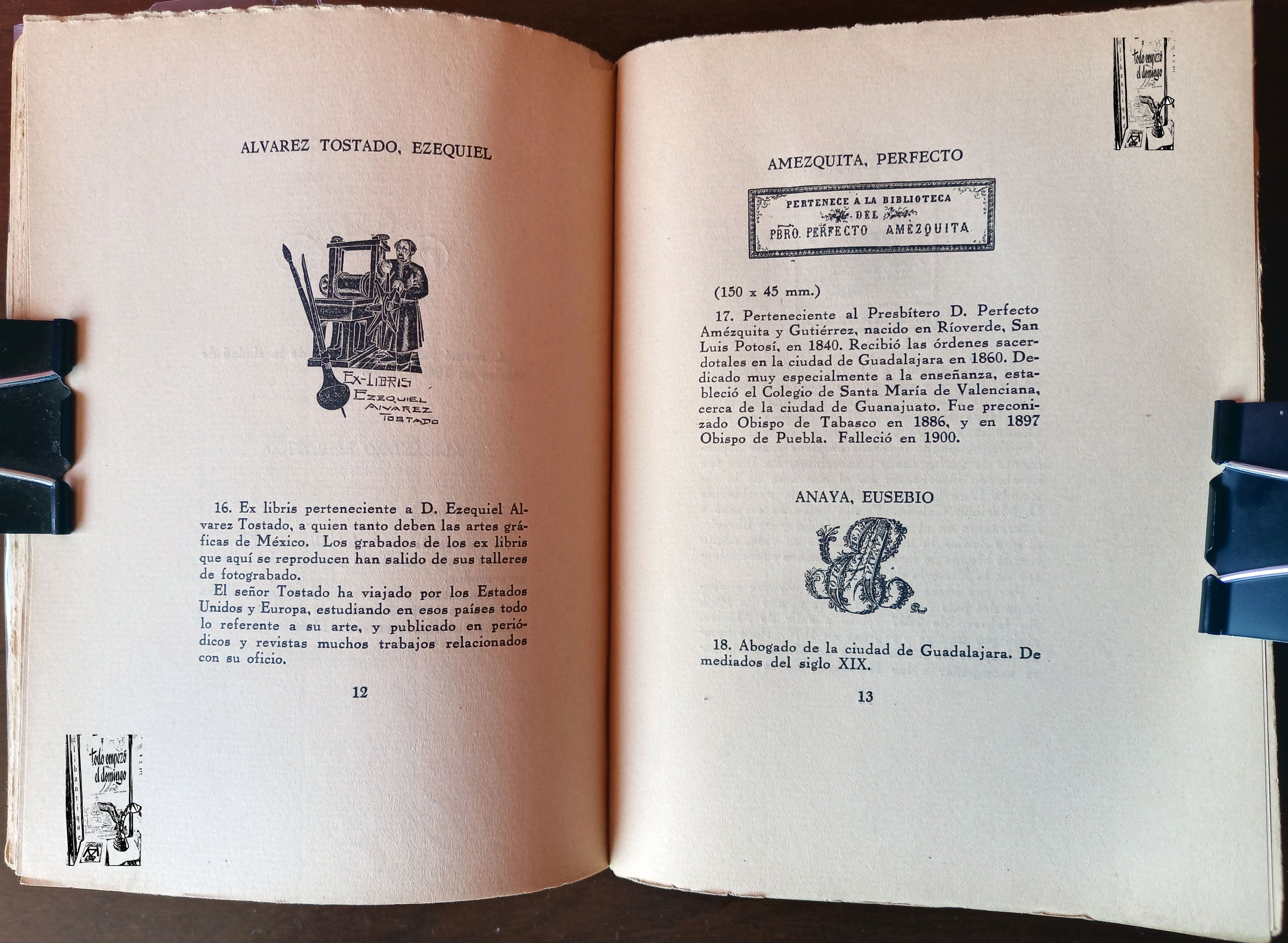 Ex Libris y Bibliotecas de Mexico. Felipe Teixidor, Monografias Bibliograficas, 1931