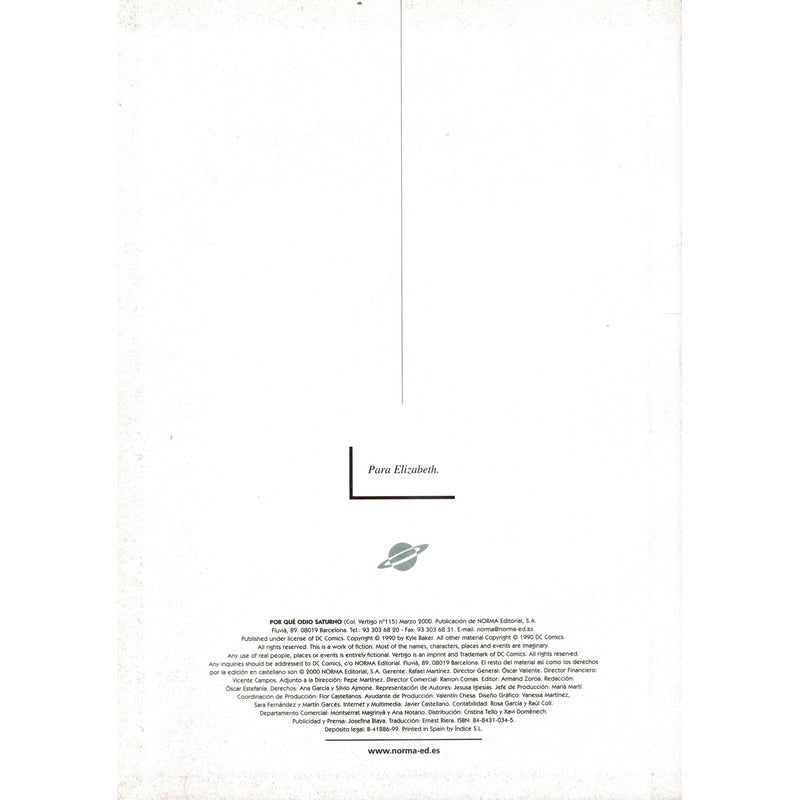 Por Que Odio Saturno. Kyle Baker, Norma Editorial 2000