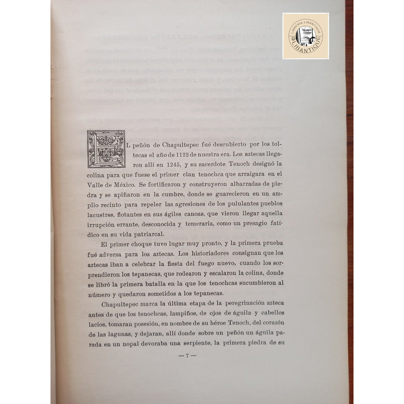 Chapultepec, Historia. Ruben M Campos, Mexico 1922 (1a)