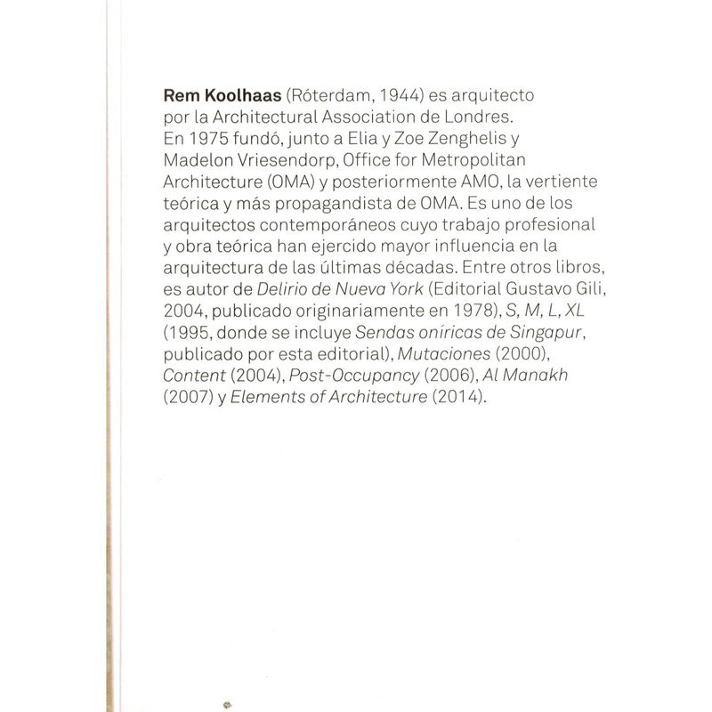 Acerca De La Ciudad. Rem Koolhaas, España 2015