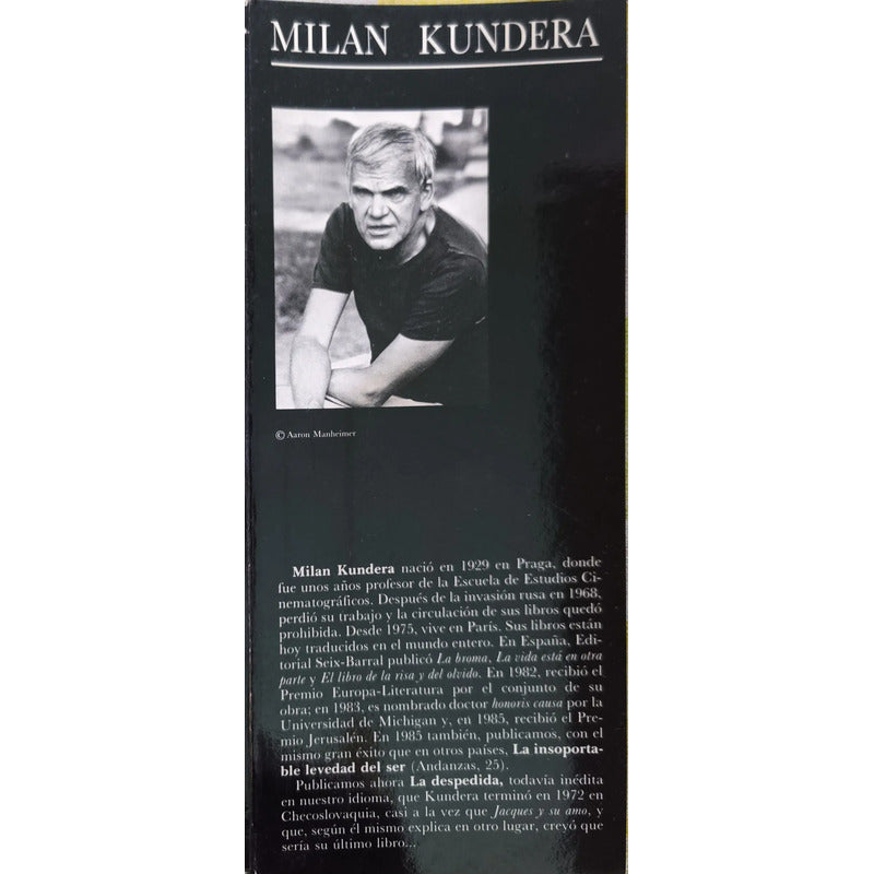 La Despedida. Milan Kundera