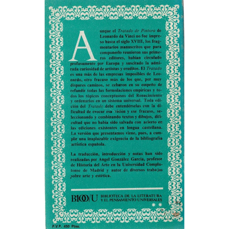 Tratado De Pintura. Leonardo Da Vinci, España 1980
