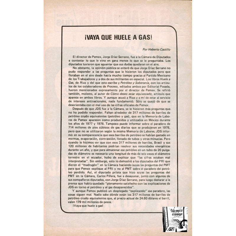 Los Agachados: Jorge Diaz Serrano, P E M E X. Mexico 1979