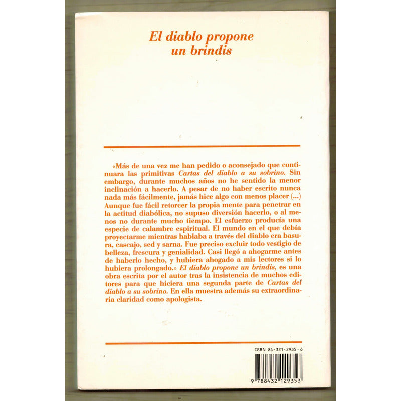 Diablo Propone Un Brindis. C S Lewis, España 1993