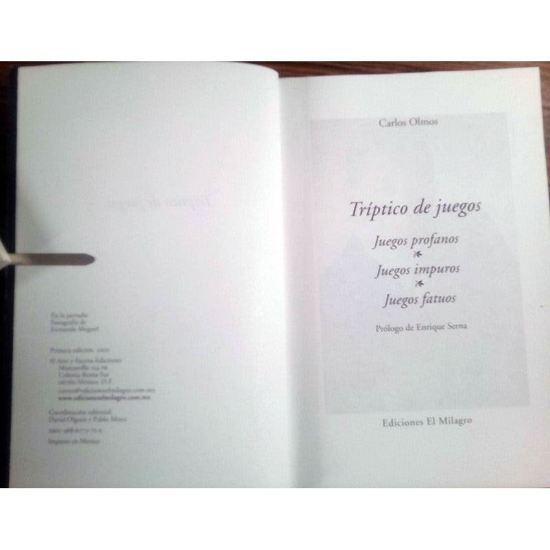 Triptico De Juegos (3 Obras), Carlos Olmos 2002