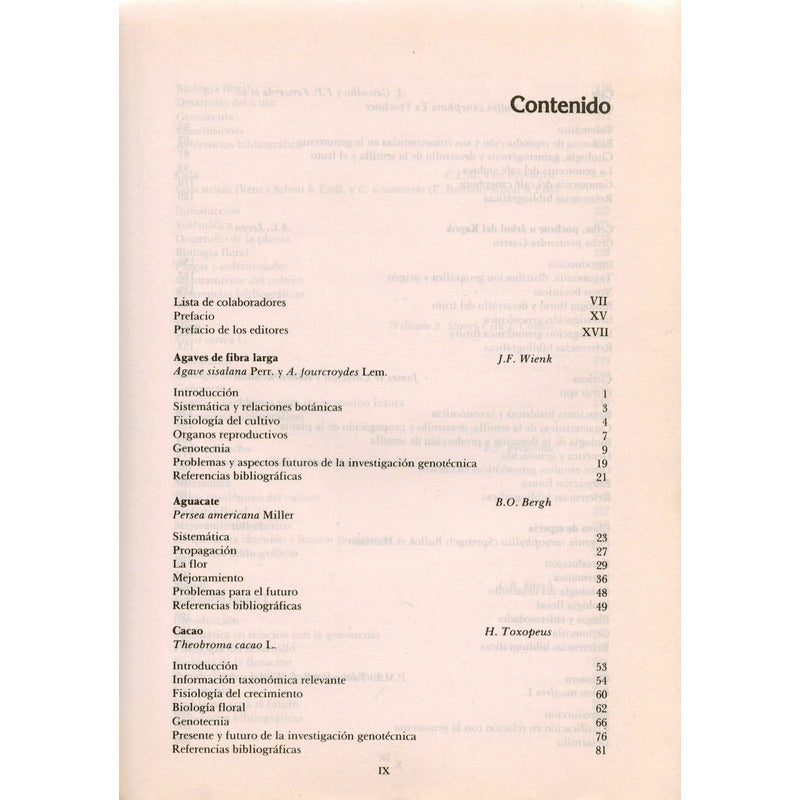 Genotecnia De Cultivos Tropicales Perennes. Mexico 1987