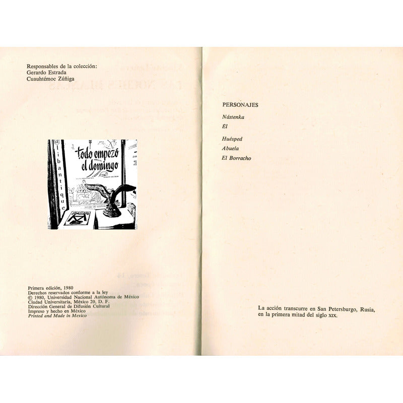 Noches Blanca, Las. Vicente Leñero, Mexico 1980 (1a)