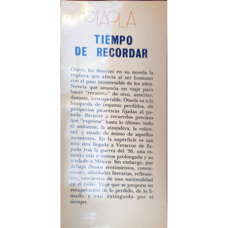 Tiempo De Recordar Simon Otaola Exilio Español