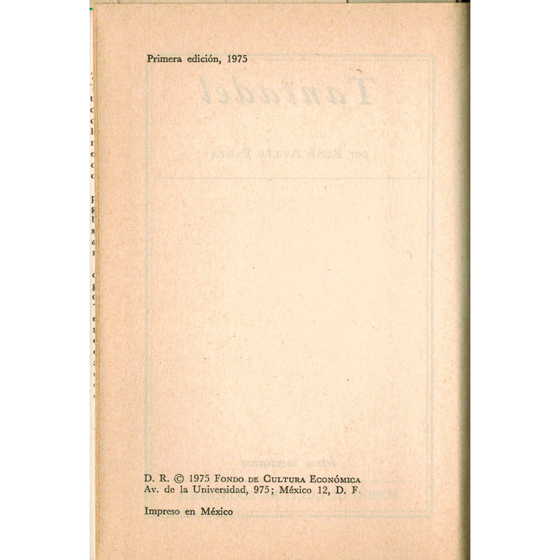 Tantadel. Rene Aviles Fabila, Letras Mexicanas (1a)