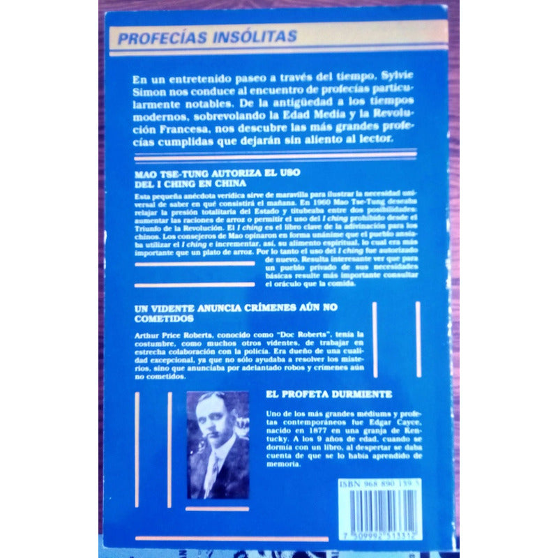Profesias Insolitas. S Simon, Edivision Ed., Mexico, 1977