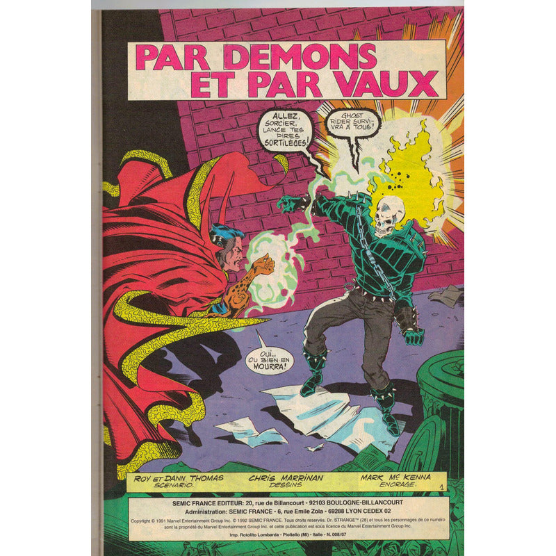 Ghost Rider # 7. Semic France Editeur 1992