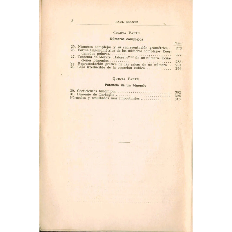Aritmetica Y Algebra. Paul Grantz, Argentina 1929