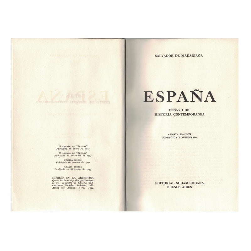 España. S Madariaga,_sudamericana_ed., Argentina 1944