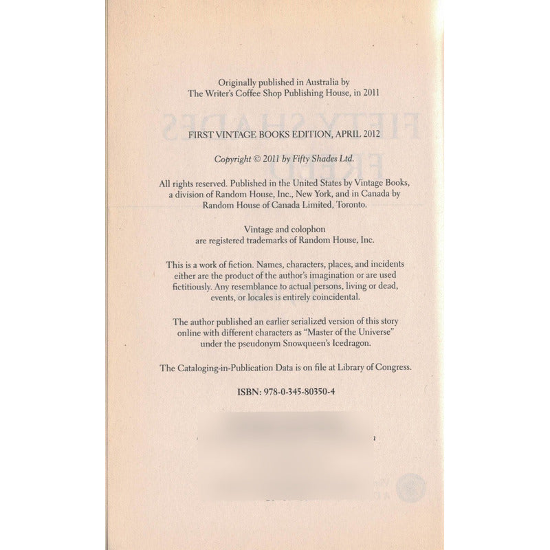 Fifty Shades Freed. E. L. James, U S A 2012