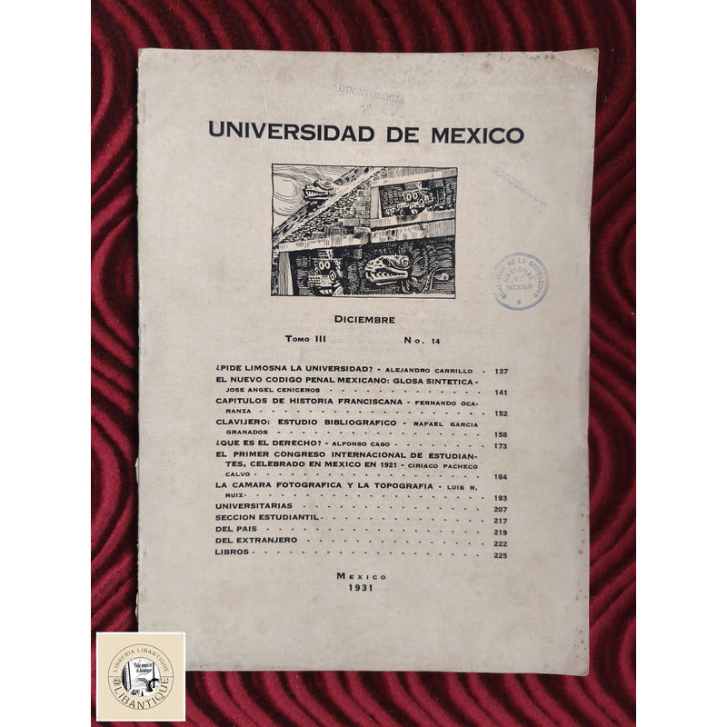 Revista De La Universidad De Mexico #14 1931