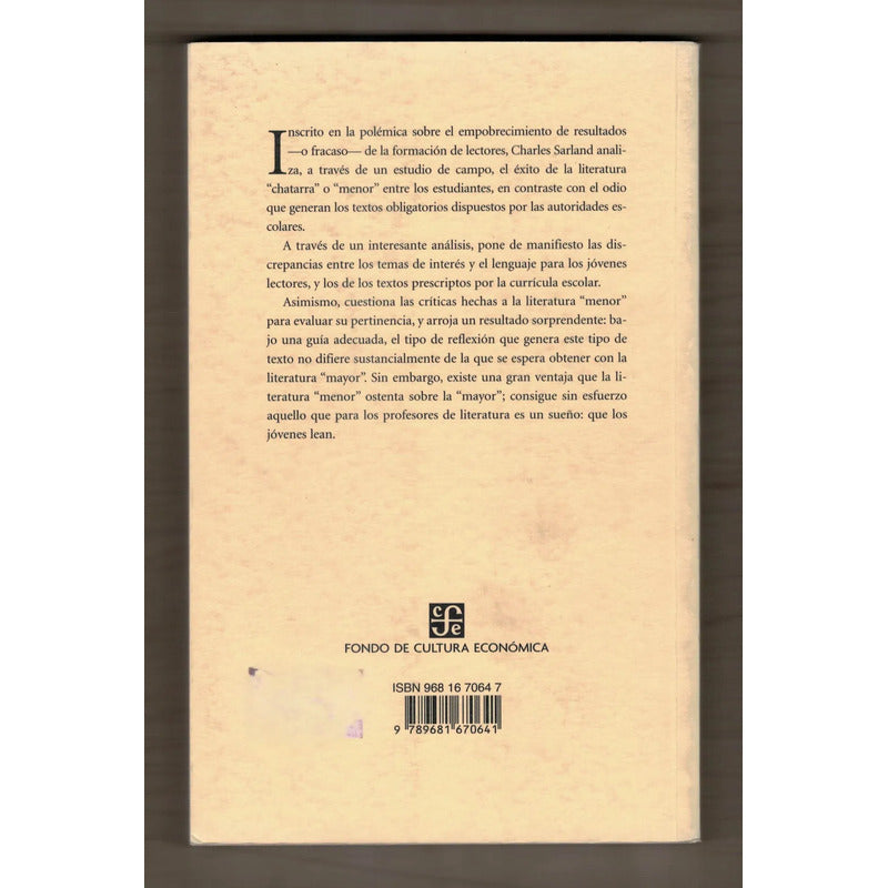 La Lectura En Los Jovenes: Cultura Respuesta Charles Sarland