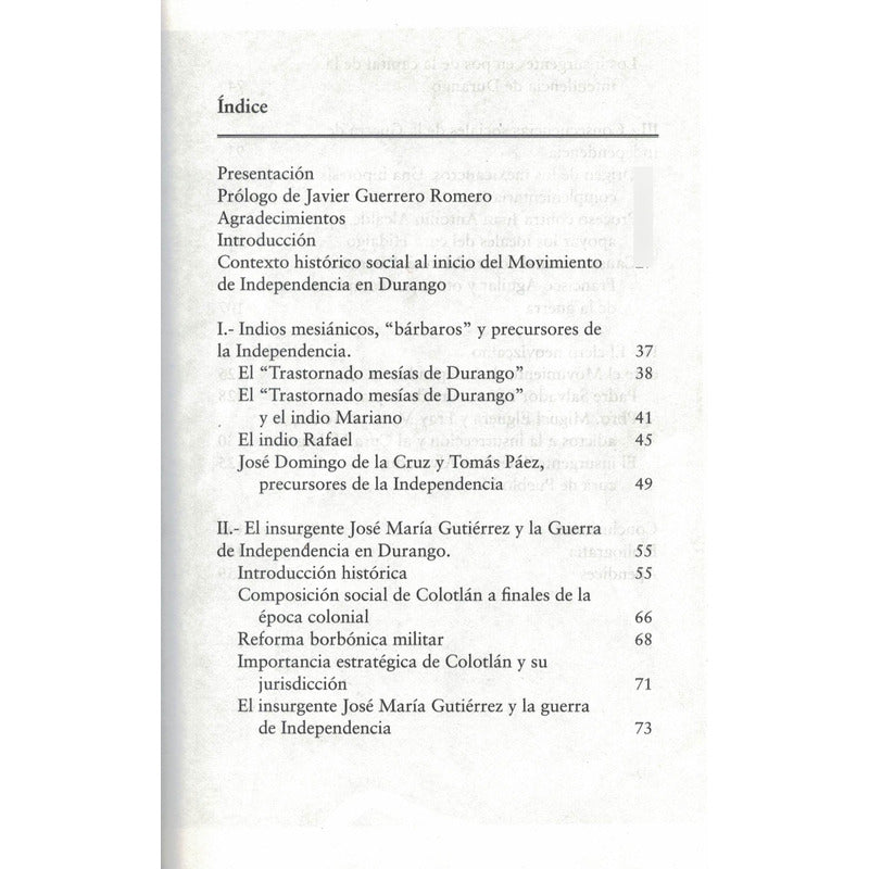 Proceso De Independencia En Durango 1808-12. Pacheco Rojas