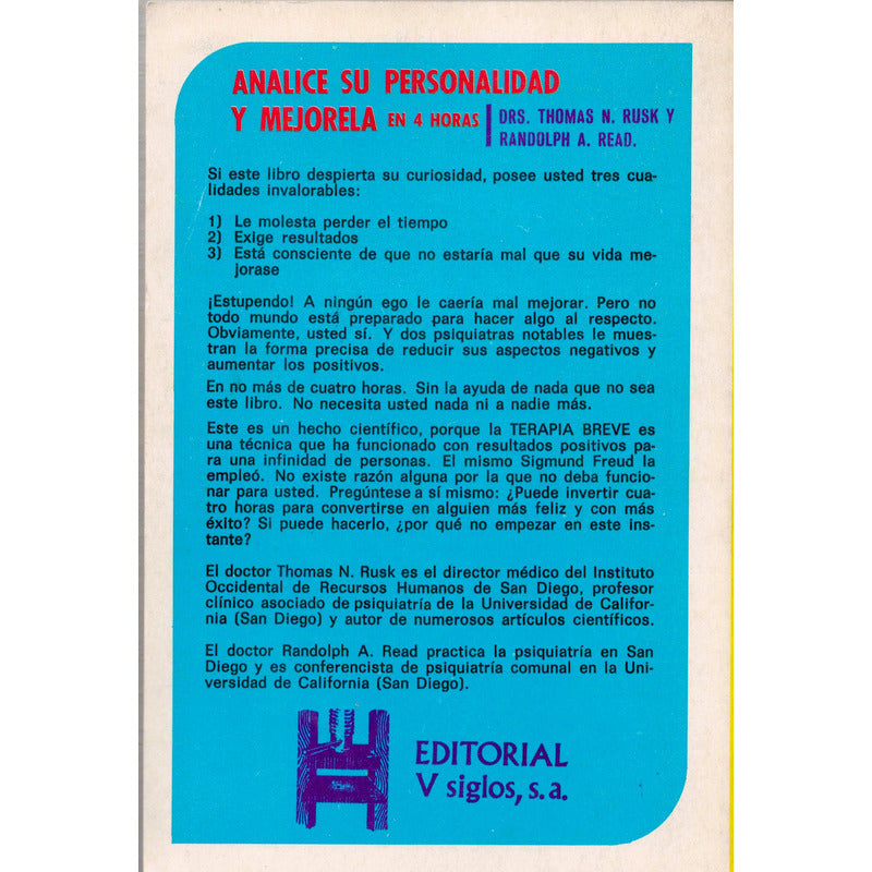 Analice Su Personalidad Y Mejorela... Rusk, Mexico 1981