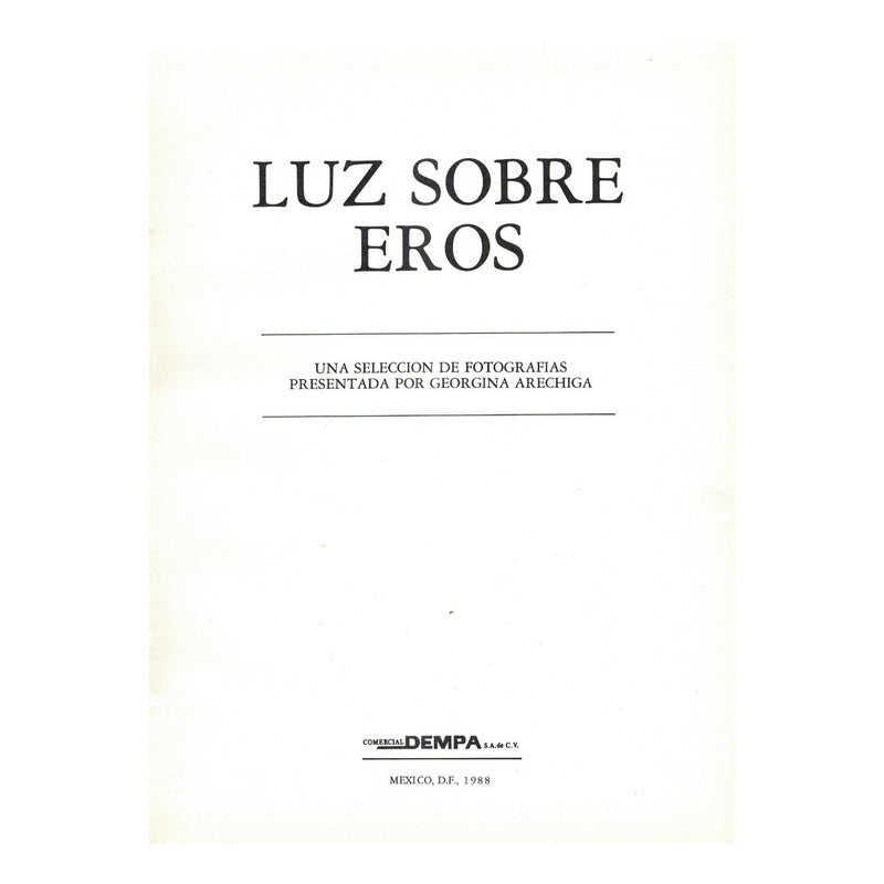 Luz Sobre Eros. Georgina Arechiga [selec.], Mexico 1988
