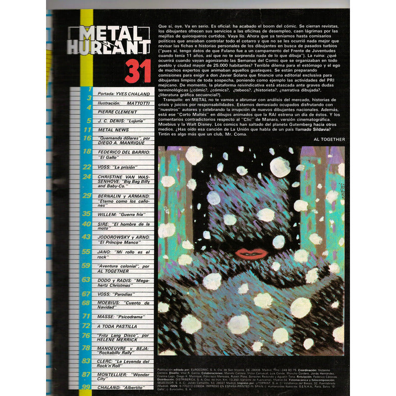 Metal Hurlant # 31. J C Denis, Eurocomic 1984