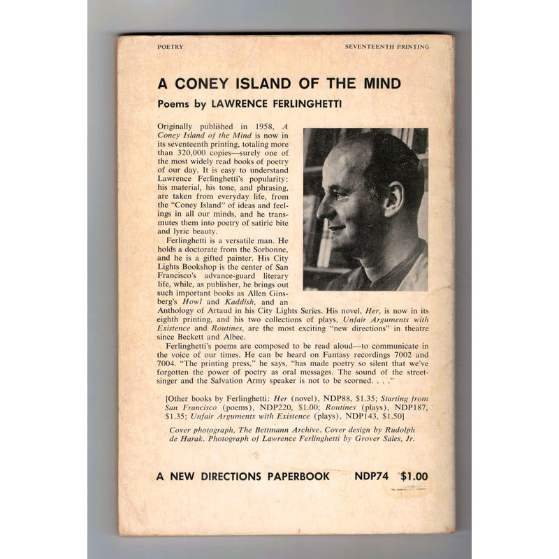 A Coney Island The Mind Lawrence Ferlinghetti New Direction