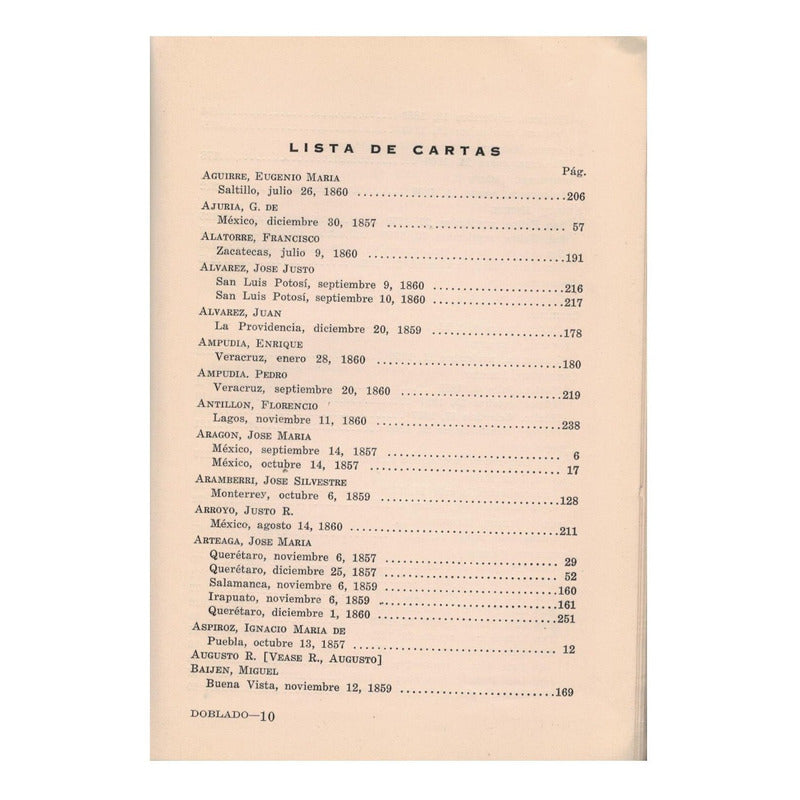 Guerra D Reforma [correspondencia] Manuel Doblado Texas 1930