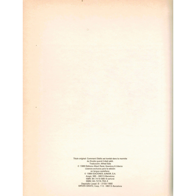 Como Obelix Se Cayo En La Marmita... España 1989