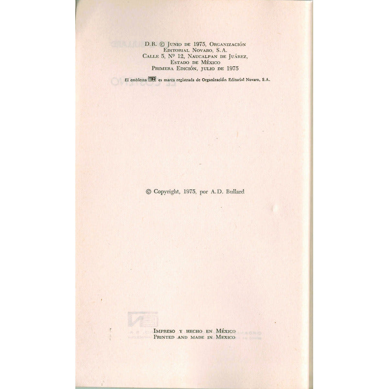 Costeño, El. A Diaz Bullard. Editorial Novaro 1975 (1a)