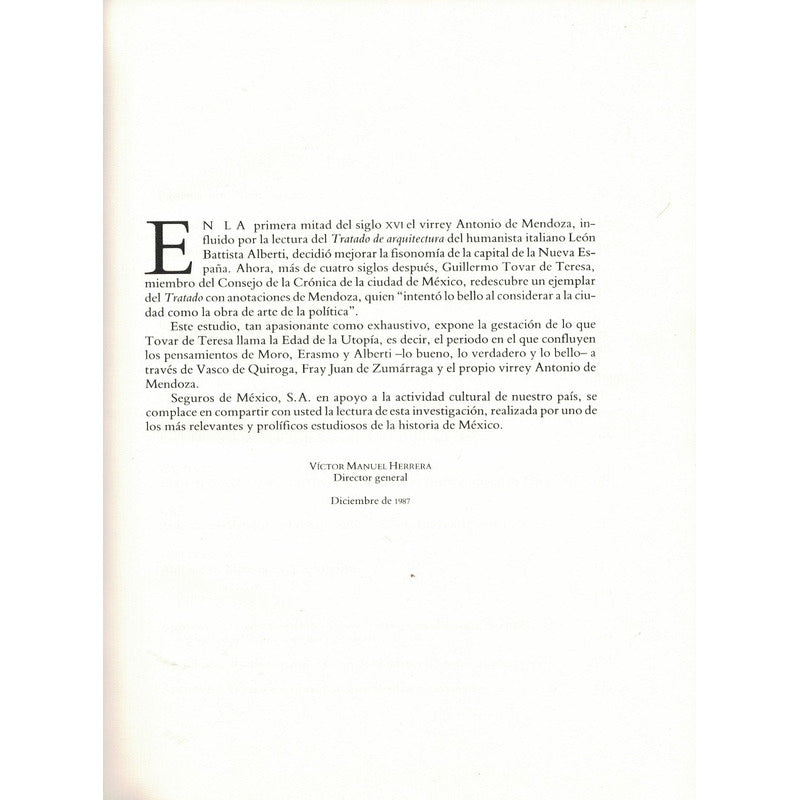 Ciudad_de Mexico_y_la_utopia S. X V I, Tovar_de Teresa, 1987