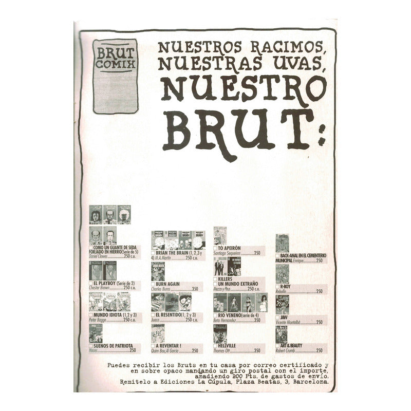 Club De Sangre. Charles Burns, Brut Comix, La Cupula 1997