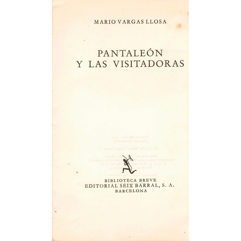 Pantaleon Las Visitadoras Mario Vargas Llosa, España 1973 1a