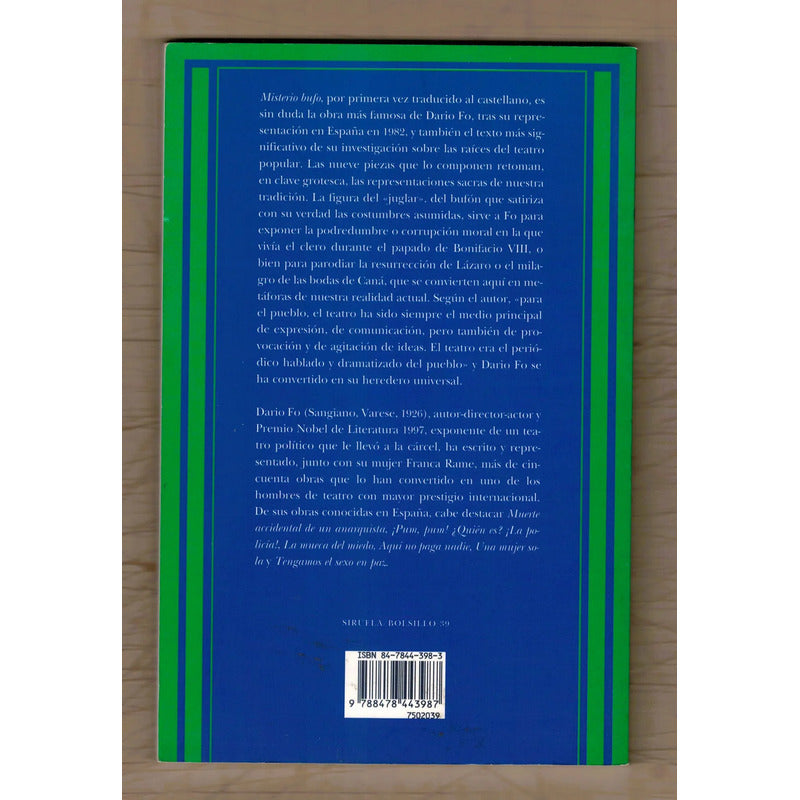Misterio Bufo. Dario Fo, Siruela Ed. 2000
