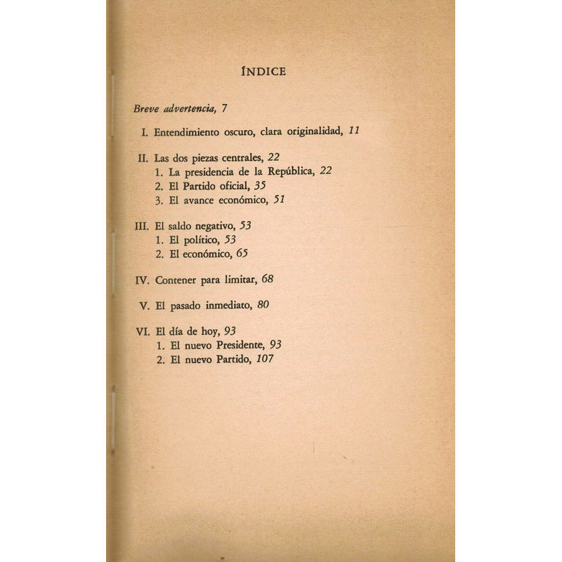 El Sistema Politico Mexicano. Cosio Villegas, Mexico 1975