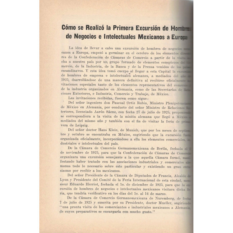 Excursion Hombres Negocios E Intelectuales A Europa 1925