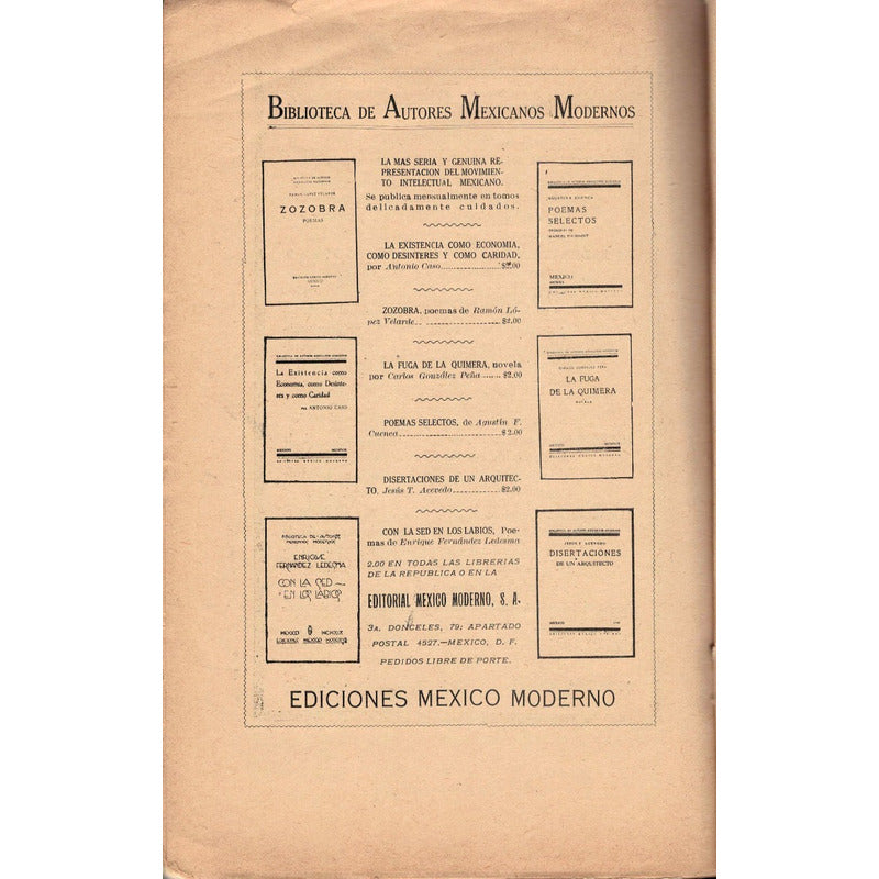 Mexico Moderno. Enrique Gonzalez Martinez, Mexico 1921