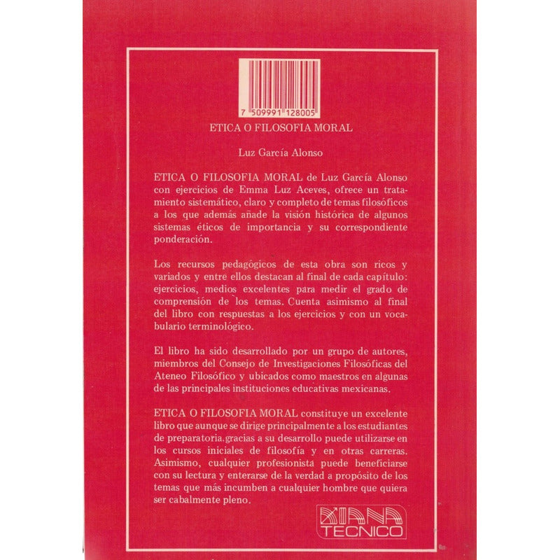 Etica O Filosofia Moral. Luz Garcia Alonso (ejercicios)