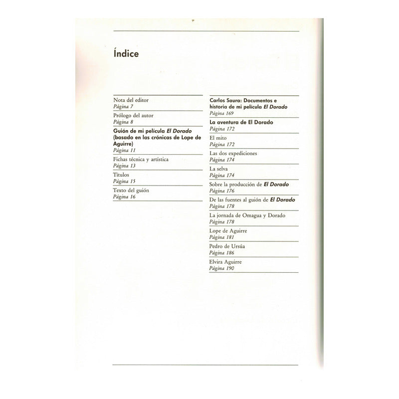 El Dorado -guion, Fotograma...-. Carlos Saura, España 1987