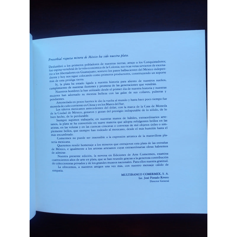 Mexico Y Su Plata. Guillermo Tovar Y De Teresa (prol.)