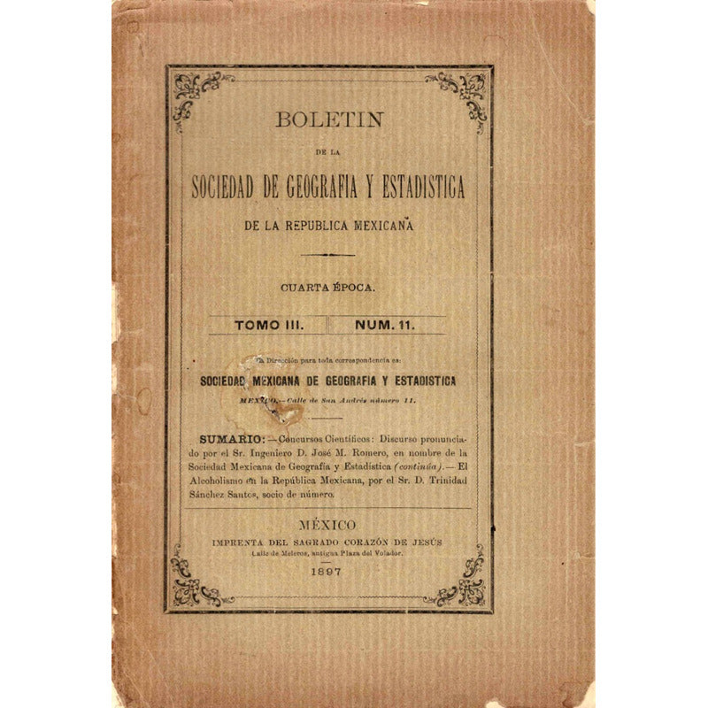 El Alcoholismo En Mexico. Trinidad Sanchez Santos Mexico1897