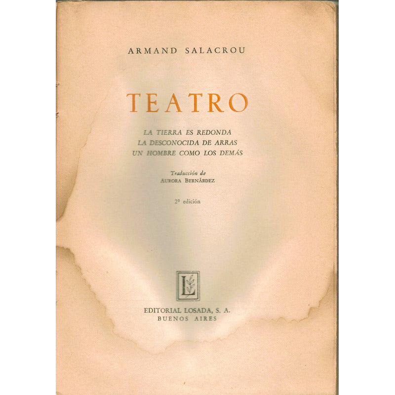 Teatro. Armand Salacrou, Editorial Losada 1962 (surrealismo)