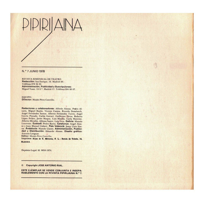 Muerte Garcia Lorca. J A Rial, España 1978 T E A T R O