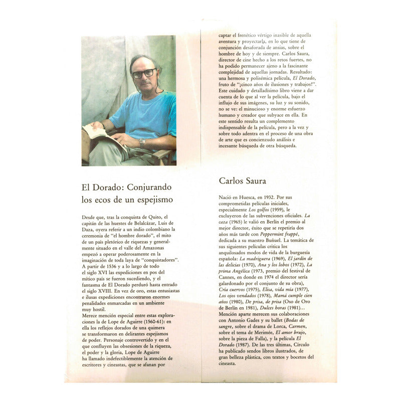 El Dorado -guion, Fotograma...-. Carlos Saura, España 1987