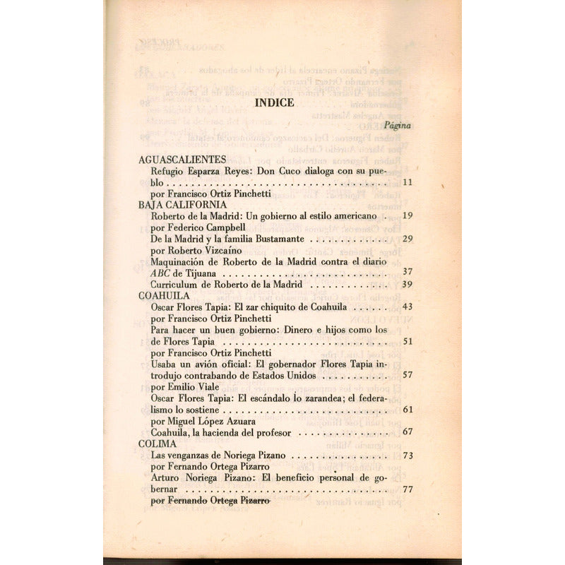 Los Gobernadores. Ortiz Pinchetti Et Al, Mexico 1980 (3a)