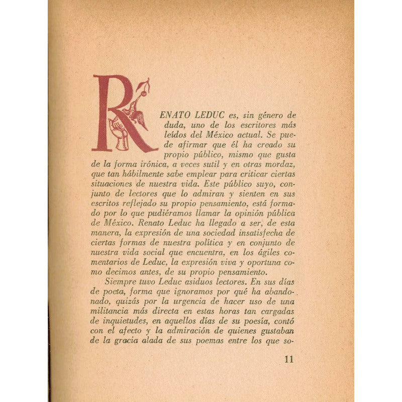 Banqueta. Renato Leduc, Rius, Mexico 1961 (1a) Autografo
