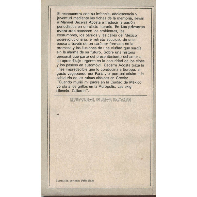 Primeras Aventuras, Las. Manuel Becerra Acosta, 1983