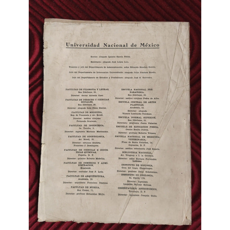Revista De La Universidad De Mexico #4 1931