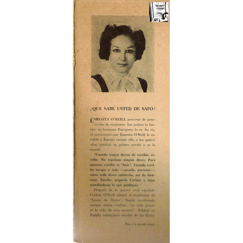 Que Sabe De Safo? Carlota O'neill, Mexico 1960