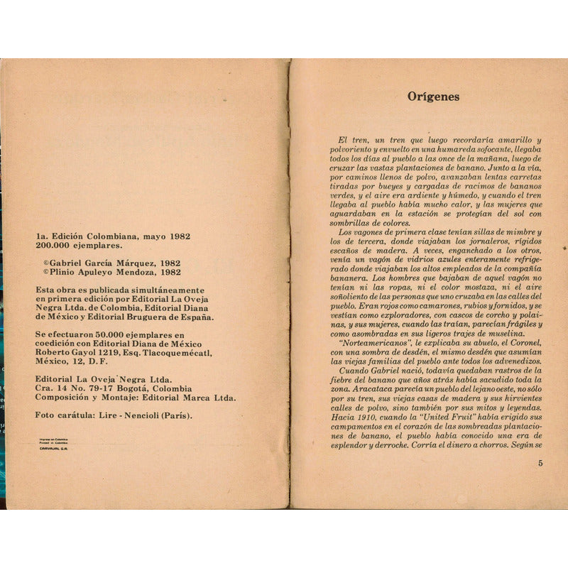 Olor De La Guayaba. Garcia Marquez, Mexico 1982 (1a)
