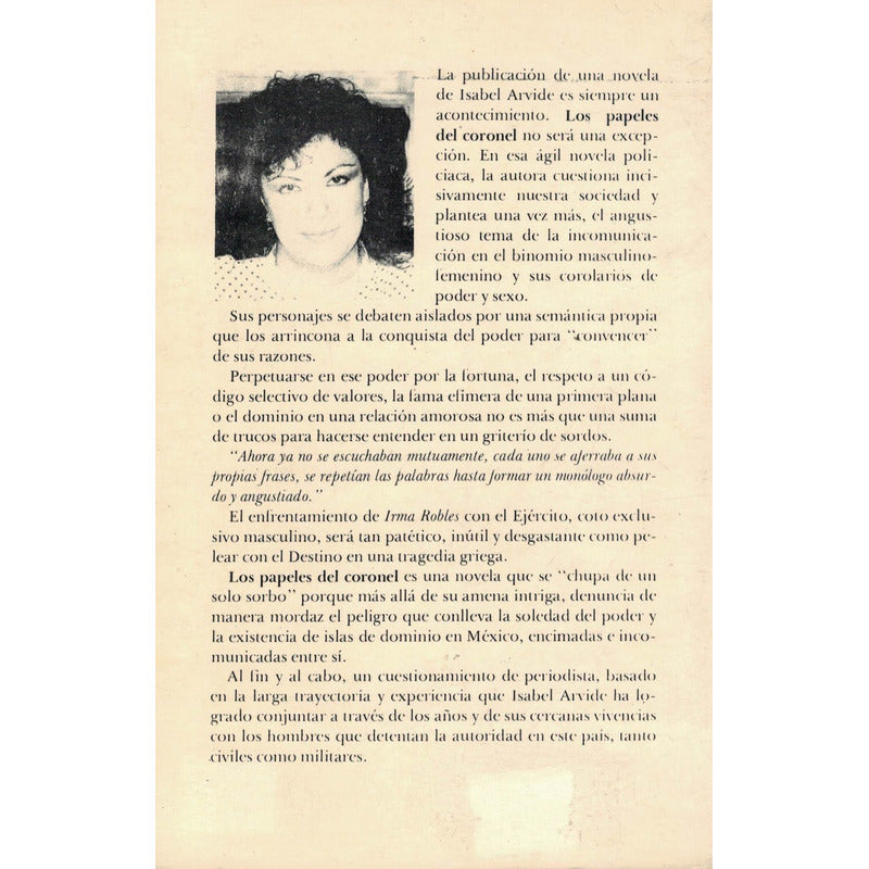 Papeles_del_coronel. Isabel Arvide, Mexico 1988