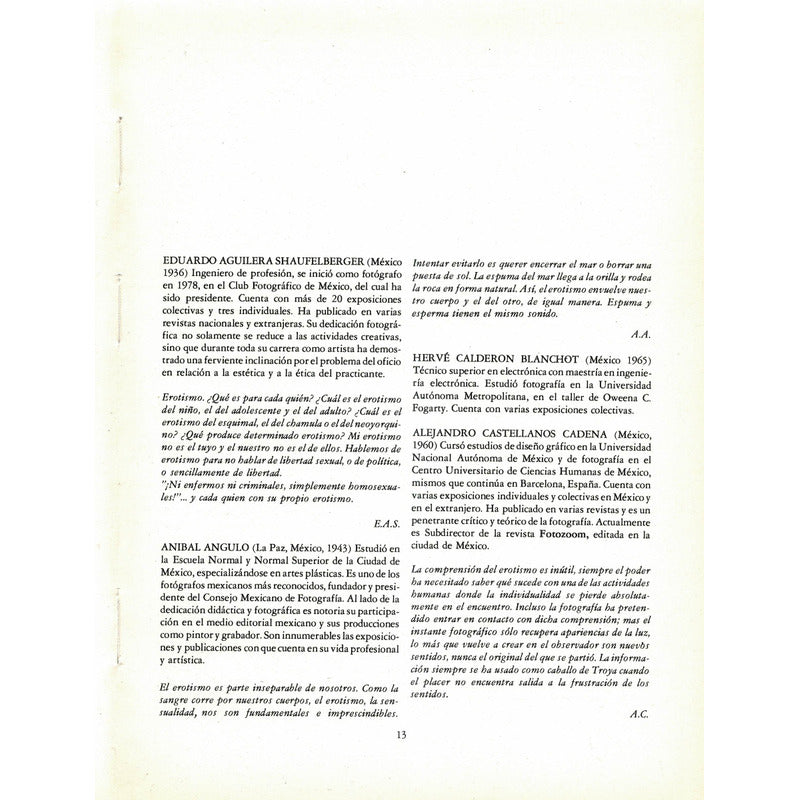 Luz Sobre Eros. Georgina Arechiga [selec.], Mexico 1988